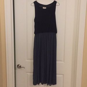 Loft Outlet black and grey midi dress